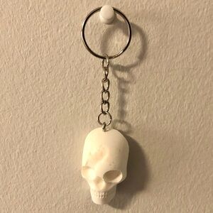 Handmade Recycled Plastic Skull Keychain